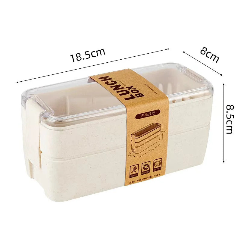 Leakproof kids bento box, cute design, microwave and dishwasher safe with chopsticks.