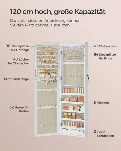 LumiMirror LED Jewelry Cabinet