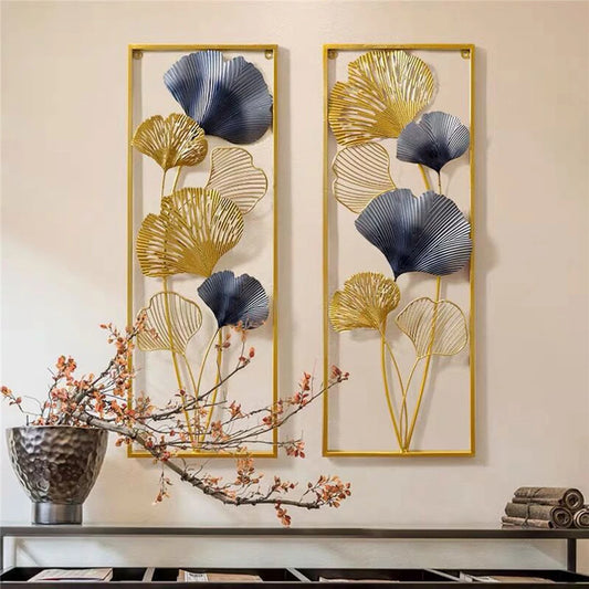 3D Ginkgo Leaves Metal Wall Art