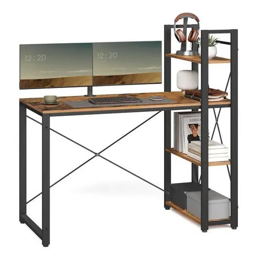 Desk, computer table with shelves on the right or left