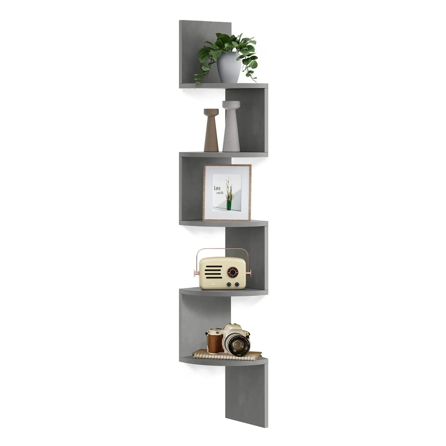 Corner Shelf Bookcase with 5 Shelves