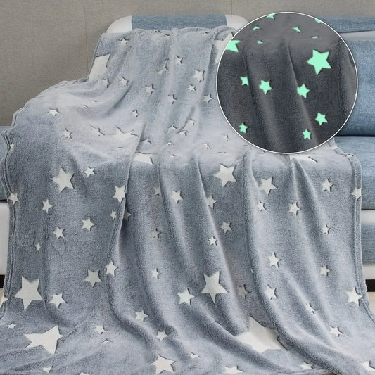 Luminous Glow-in-the-Dark Moon Blanket for Kids – Cozy and Soft