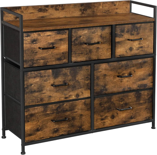 7-Drawer Industrial Metal Frame Dresser