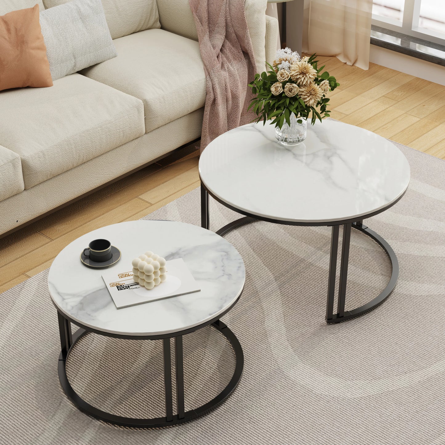 Coffee Table Set of 2 Nesting Accent
