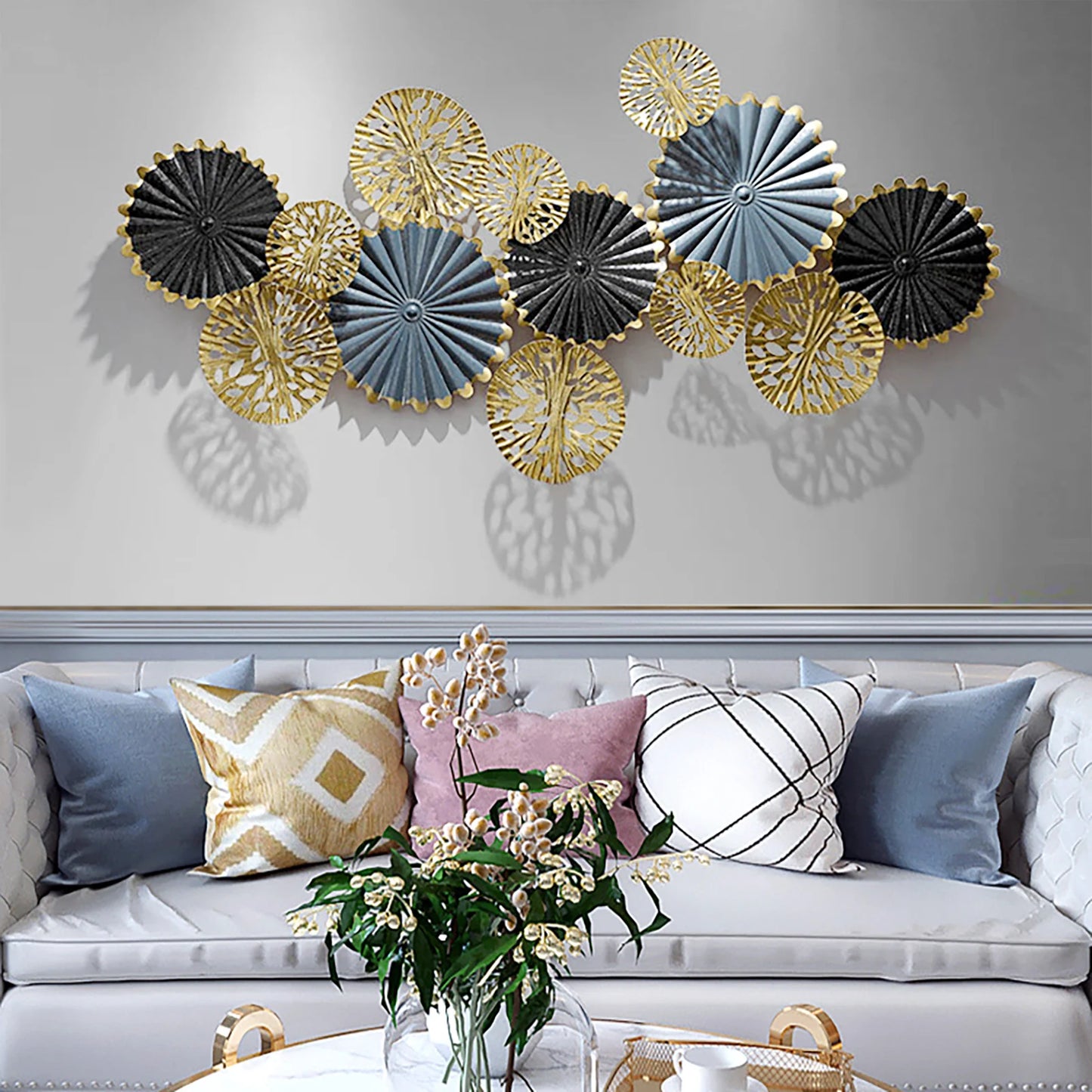 Gold Leaf 3D Metal Wall Art