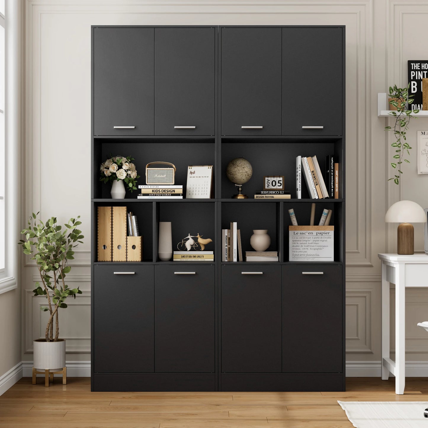 Getone 180.5cm Tall Storage Cabinet with Doors & Open Shelves