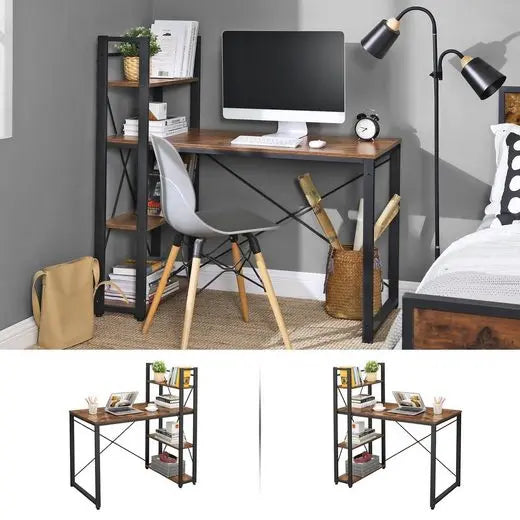 Desk, computer table with shelves on the right or left