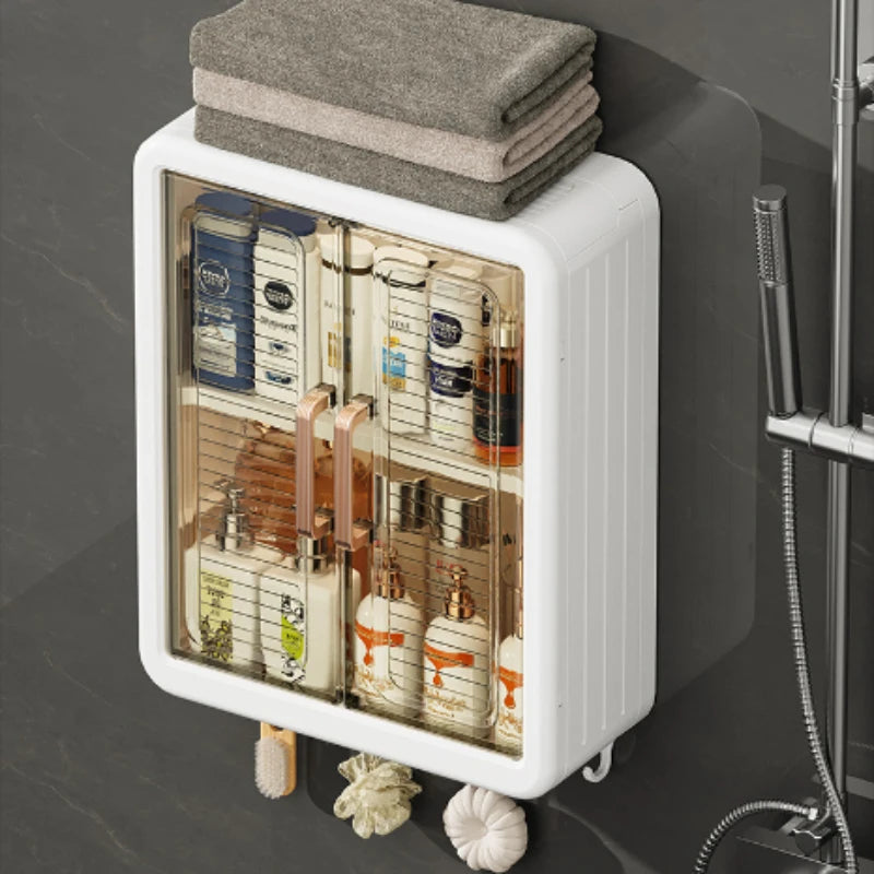 Wall-Mounted Bathroom Storage Cabinet with Magnetic Door