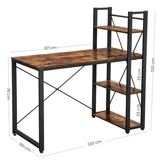 Desk, computer table with shelves on the right or left