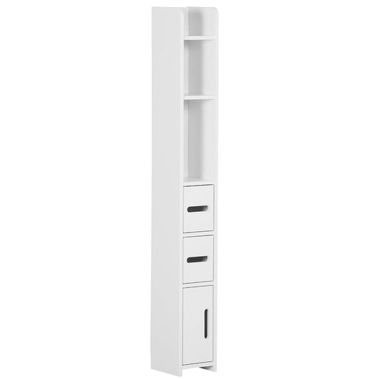 Tall Bathroom Cabinet – 3 Doors & 3 Shelves, 15x17x120 cm, White