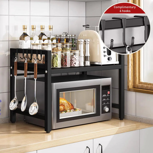 Expandable Microwave Shelf Organizer (42-64cm)