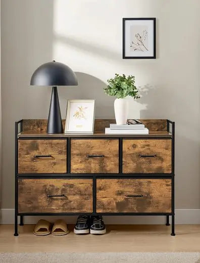 5-Drawer Fabric Dresser for Bedroom Storage