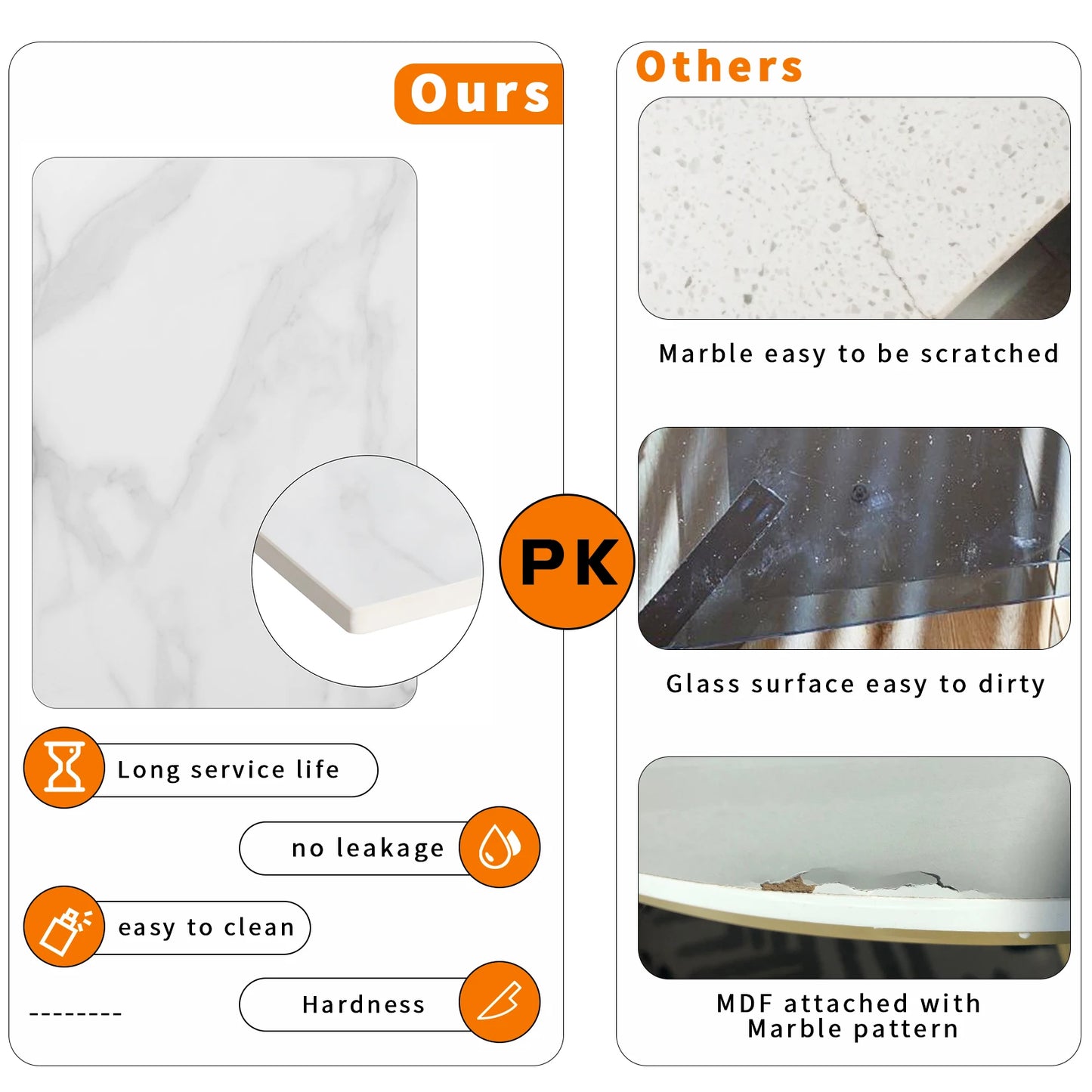 Round Marble Coffee Table Sofa Side