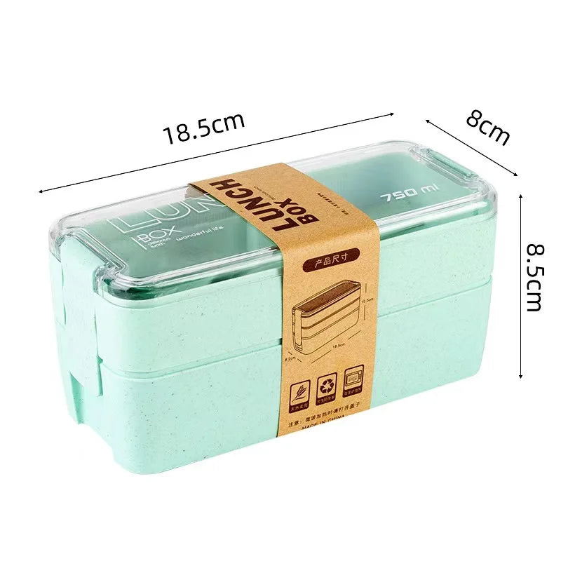 Leakproof kids bento box, cute design, microwave and dishwasher safe with chopsticks.