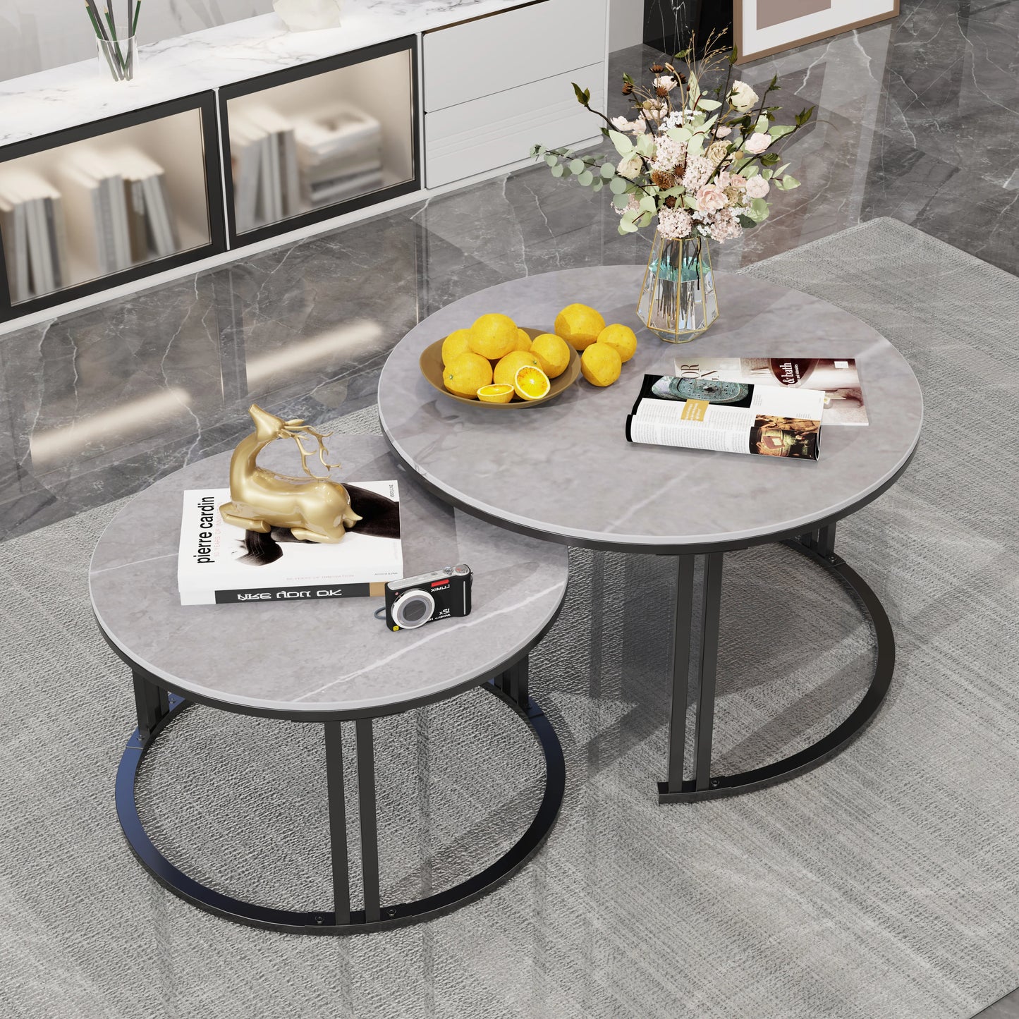 Coffee Table Set of 2 Nesting Accent