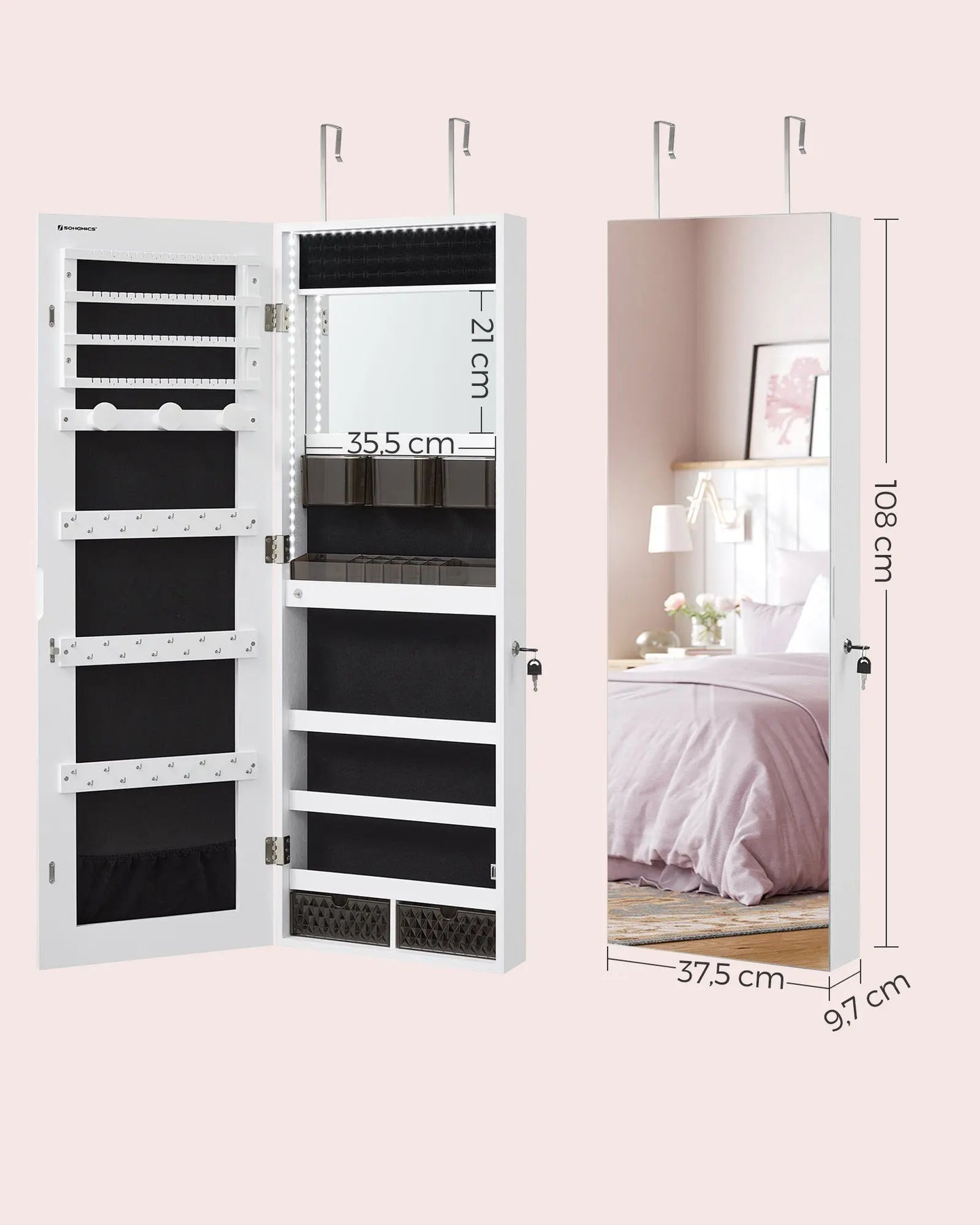 LumiStyle Jewelry Mirror Cabinet