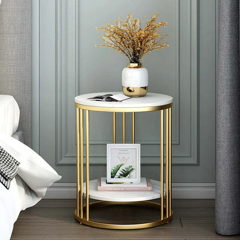 Round Marble Coffee Table Sofa Side