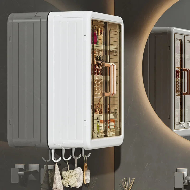 Wall-Mounted Bathroom Storage Cabinet with Magnetic Door