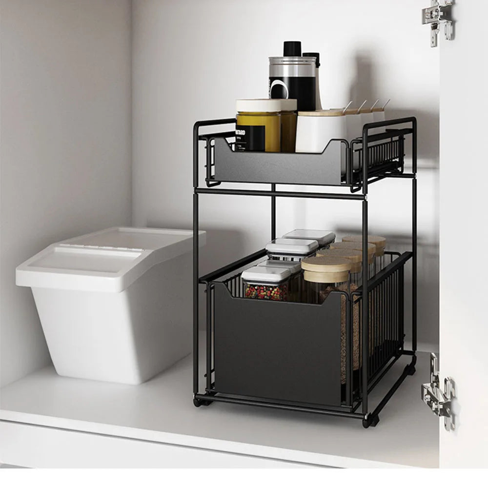 Metal Under-Sink Shelf Organizer