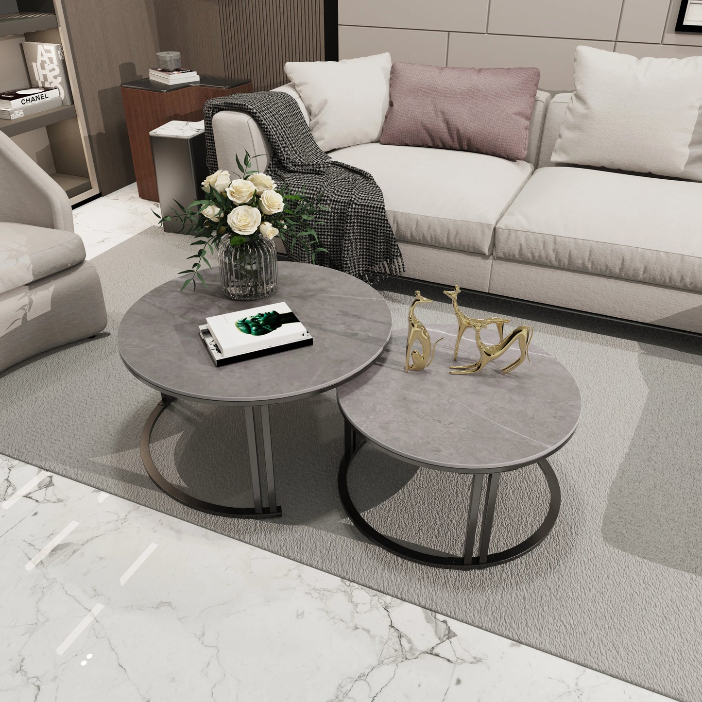 Coffee Table Set of 2 Nesting Accent