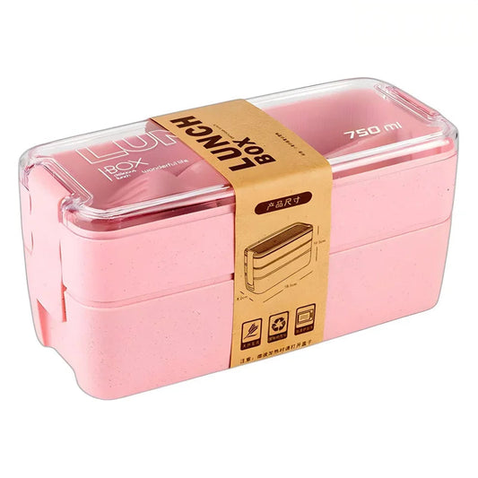 Leakproof kids bento box, cute design, microwave and dishwasher safe with chopsticks.