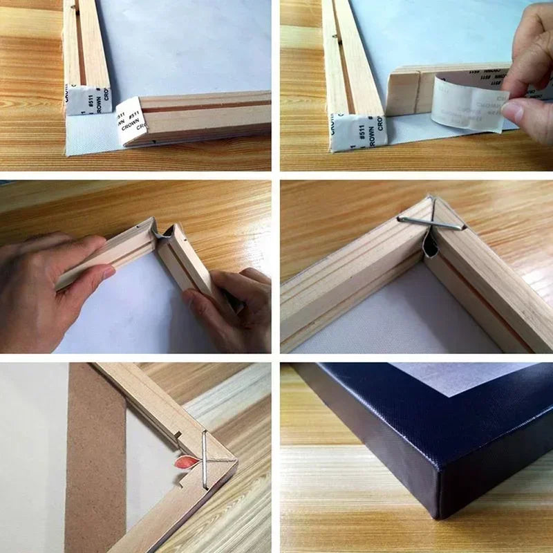 Framed Modern Metal Line Horse Canvas Luxury Wall Decor