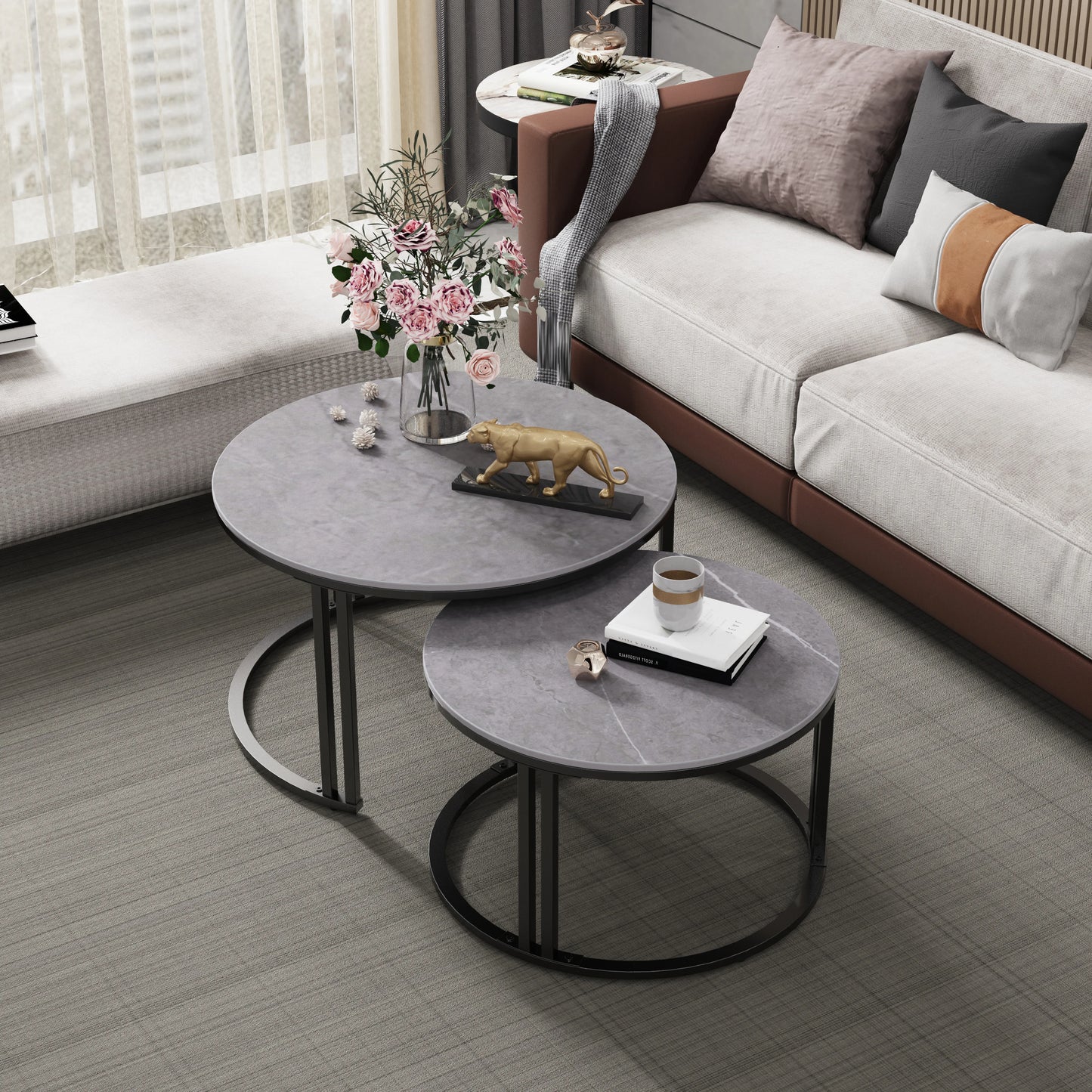Coffee Table Set of 2 Nesting Accent