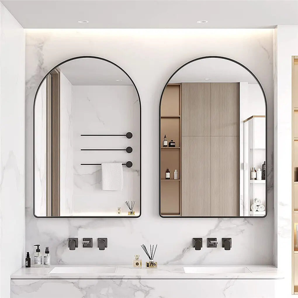 Black Arched Decorative Mirror