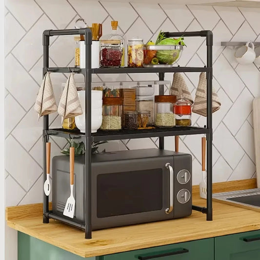 Modern Microwave Rack – 2-Tier Kitchen Storage Shelf
