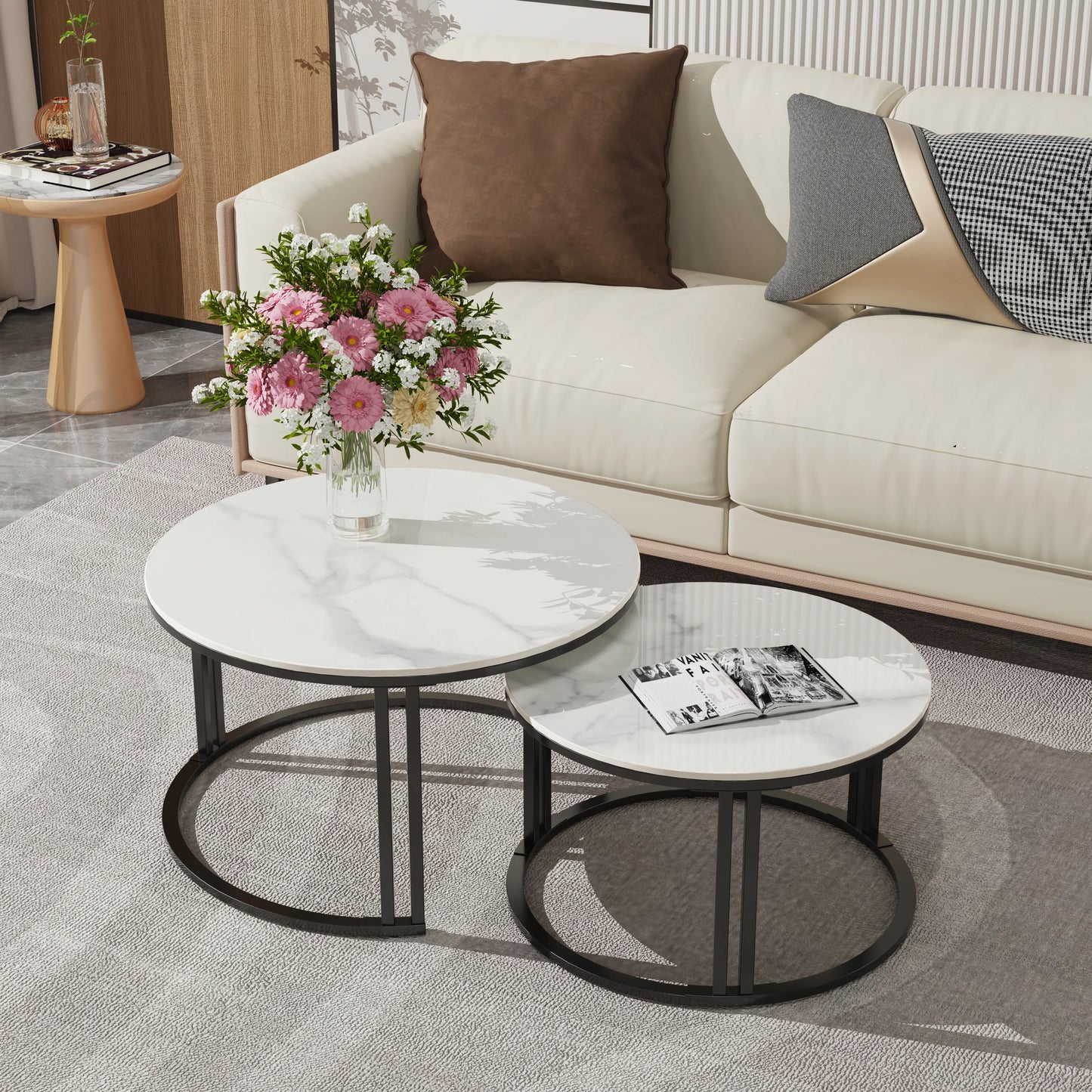 Coffee Table Set of 2 Nesting Accent