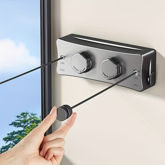 Heavy-Duty 5.1m Telescopic Clothesline – Stainless Steel, Dual-Line